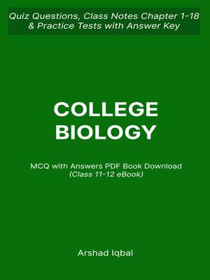 cover image of Class 11-12 Biology MCQ (PDF) Questions and Answers | College Biology MCQs e-Book Download